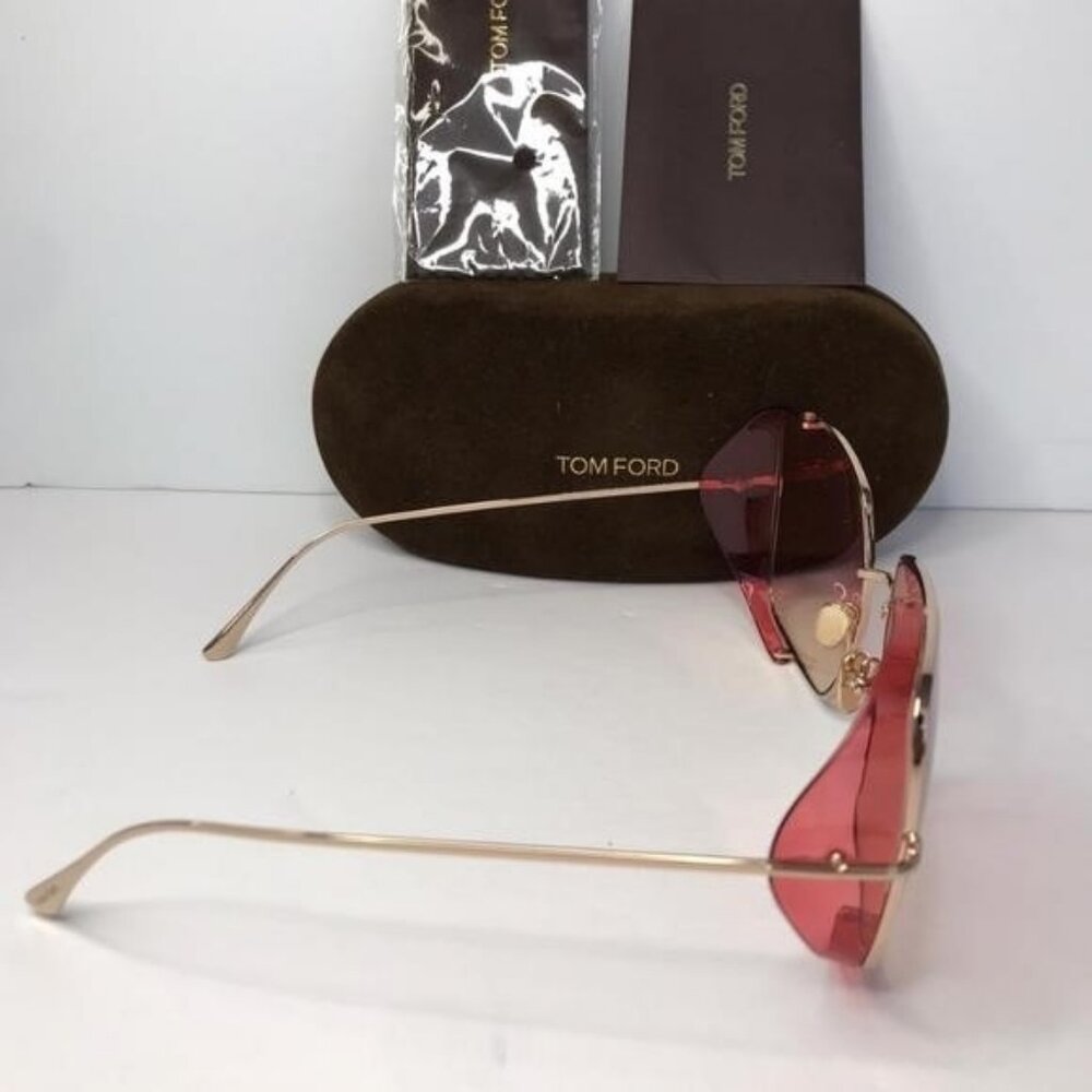 💯 Original Tom Ford Square Sunglasses TF901 Toby-02 28T Gold 60mm FT0901 - Picture 9 of 12